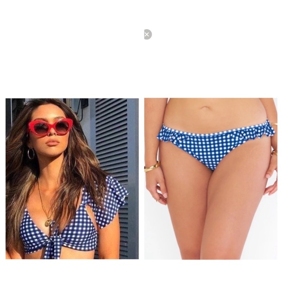 Show Me Your Mumu Rosemary Ruffle Bottom in Seaside Gingham & top NWT - Picture 1 of 11